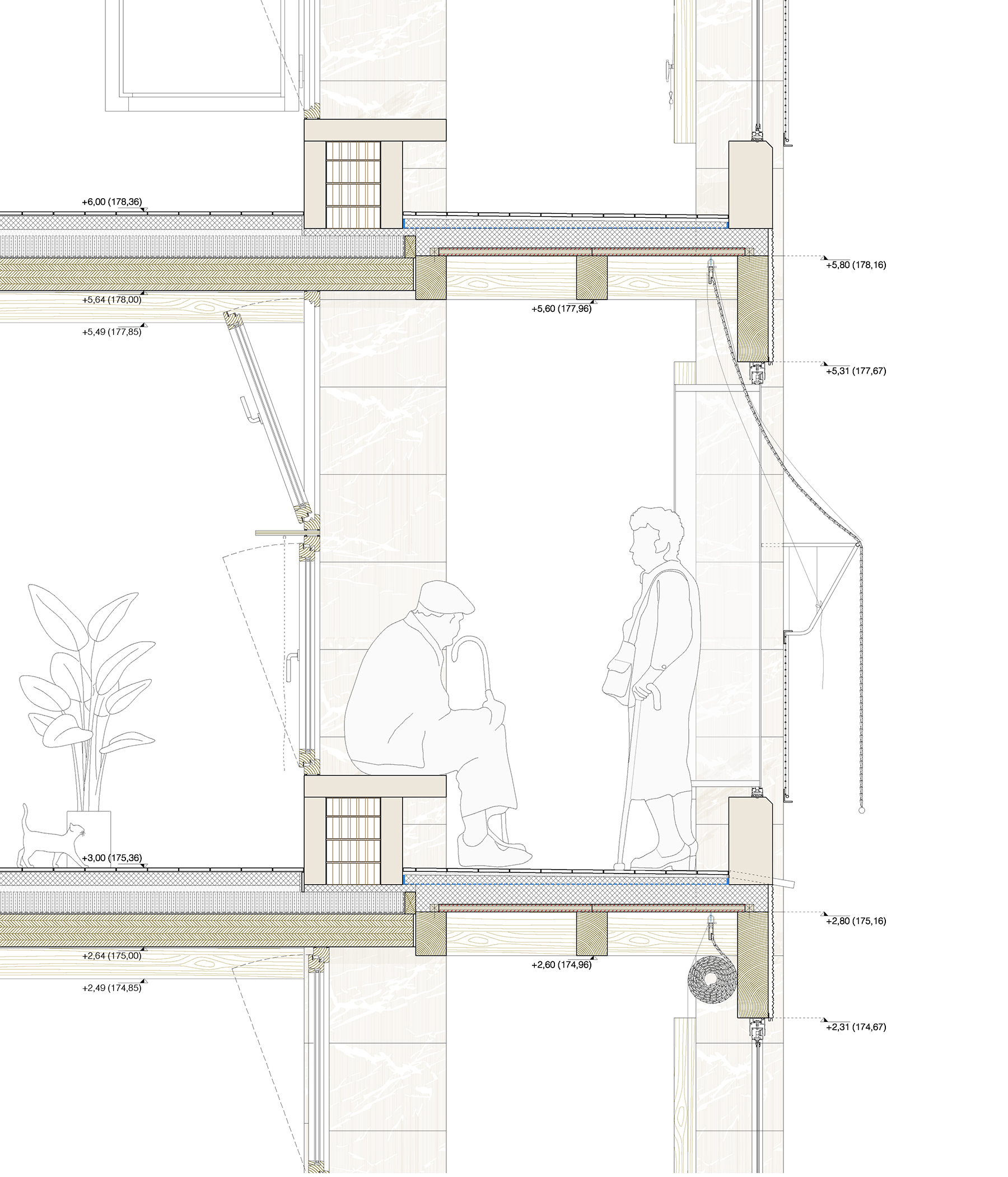 "18 Intergenerational Social Housing", di Emiliano López Mónica Rivera Arquitectos, Maiorca (Spagna). Dettaglio costruttivo.
